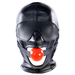 KINKgear Cagoule SM avec Bâillon et masque Subfull Noire